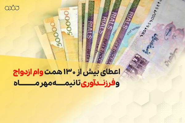 اعطای بیش از ۱۳۰ همت وام ازدواج و فرزندآوری تا نیمه مهر ماه